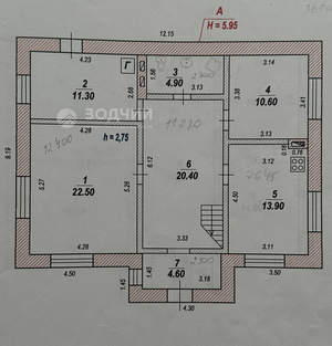 Дом 177м&sup2;, 2-этажный, участок 7 сот.  