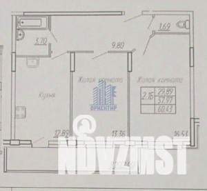 2-к квартира, на длительный срок, 58м2, 1/10 этаж