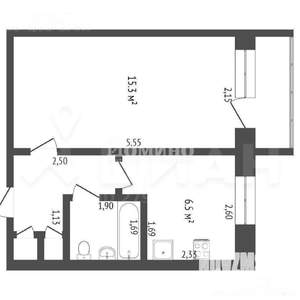 1-к квартира, на длительный срок, 30м2, 5/5 этаж