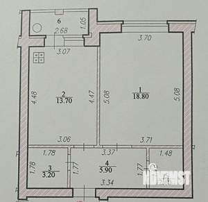 1-к квартира, на длительный срок, 47м2, 5/5 этаж