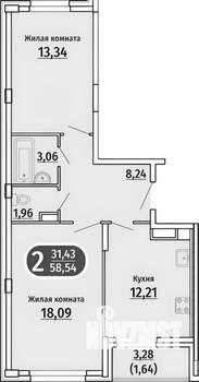 2-к квартира, на длительный срок, 59м2, 5/10 этаж
