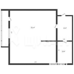 1-к квартира, на длительный срок, 33м2, 6/9 этаж