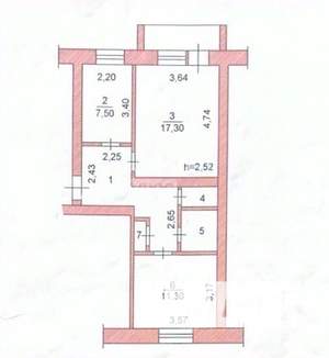 2-к квартира, вторичка, 54м2, 2/5 этаж