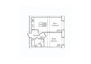 2-к квартира, вторичка, 45м2, 8/10 этаж