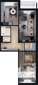 2-к квартира, строящийся дом, 65м2, 9/16 этаж