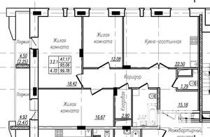 3-к квартира, вторичка, 100м2, 9/17 этаж