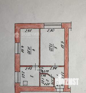 2-к квартира, вторичка, 39м2, 1/5 этаж