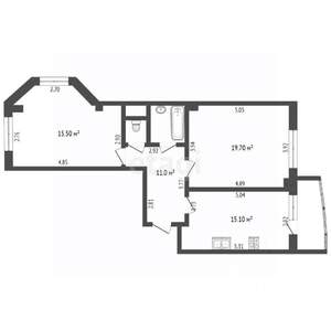 2-к квартира, вторичка, 21010000м2, 7/9 этаж