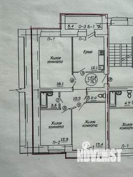 3-к квартира, вторичка, 76м2, 6/8 этаж