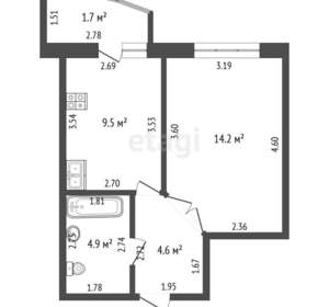 1-к квартира, вторичка, 33м2, 1/12 этаж