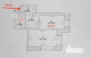 1-к квартира, вторичка, 41м2, 3/16 этаж