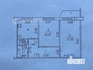 2-к квартира, вторичка, 51м2, 5/9 этаж
