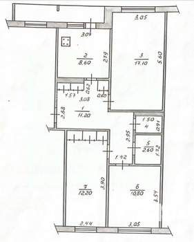 3-к квартира, вторичка, 69м2, 4/5 этаж