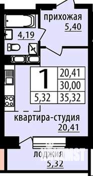 Студия квартира, вторичка, 35м2, 2/17 этаж