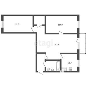 3-к квартира, вторичка, 57м2, 3/5 этаж