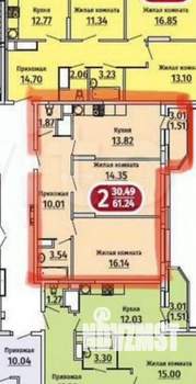 2-к квартира, вторичка, 64м2, 7/23 этаж