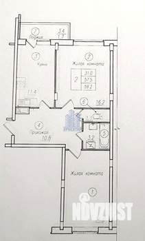 2-к квартира, вторичка, 59м2, 13/16 этаж