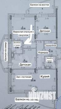 3-к квартира, вторичка, 93м2, 14/18 этаж