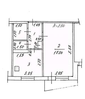1-к квартира, вторичка, 36м2, 1/9 этаж