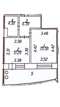 1-к квартира, вторичка, 49м2, 9/12 этаж