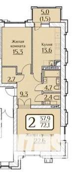 2-к квартира, вторичка, 71м2, 7/9 этаж