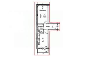 1-к квартира, вторичка, 48м2, 9/9 этаж