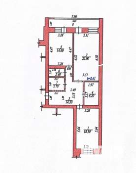 2-к квартира, вторичка, 82м2, 1/10 этаж