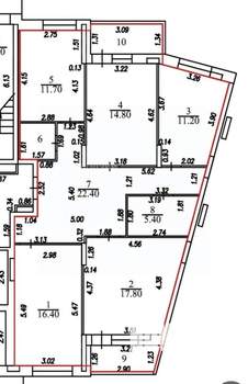 4-к квартира, вторичка, 110м2, 1/14 этаж