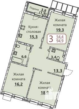 3-к квартира, вторичка, 95м2, 5/8 этаж