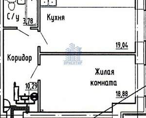 1-к квартира, вторичка, 52м2, 1/9 этаж