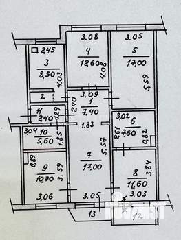 4-к квартира, вторичка, 102м2, 9/10 этаж