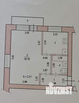 1-к квартира, вторичка, 32м2, 2/5 этаж