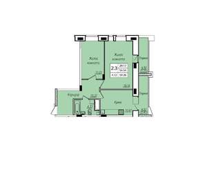 2-к квартира, вторичка, 59м2, 13/17 этаж