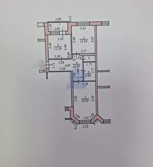 2-к квартира, вторичка, 64м2, 1/5 этаж