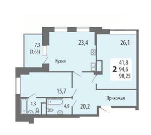 2-к квартира, строящийся дом, 98м2, 3/15 этаж
