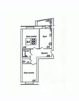 2-к квартира, вторичка, 61м2, 6/9 этаж