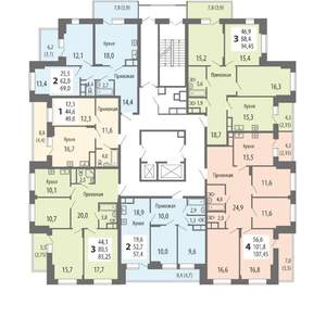 4-к квартира, вторичка, 107м2, 14/15 этаж