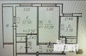 2-к квартира, вторичка, 53м2, 8/9 этаж