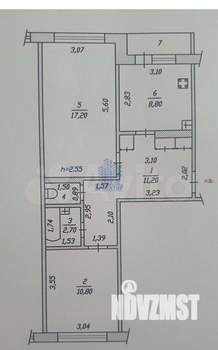 2-к квартира, вторичка, 53м2, 3/5 этаж