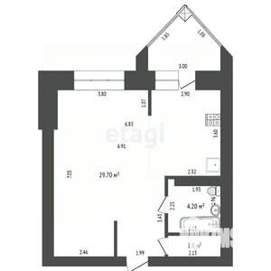 1-к квартира, вторичка, 46м2, 3/10 этаж