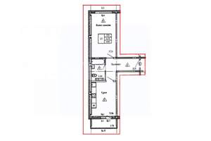 1-к квартира, вторичка, 48м2, 9/9 этаж