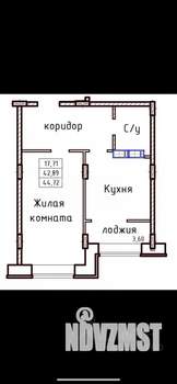 1-к квартира, вторичка, 46м2, 14/16 этаж