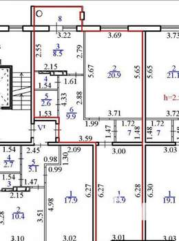 2-к квартира, вторичка, 65м2, 4/9 этаж