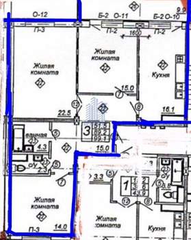 3-к квартира, вторичка, 101м2, 2/12 этаж