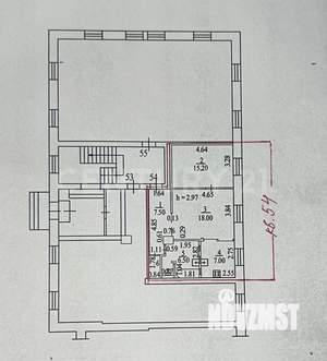 2-к квартира, вторичка, 56м2, 1/5 этаж