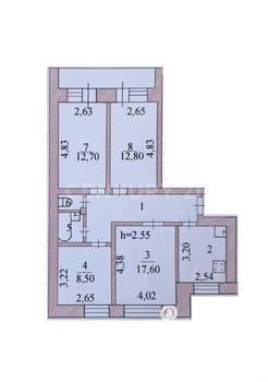 3-к квартира, вторичка, 76м2, 6/10 этаж