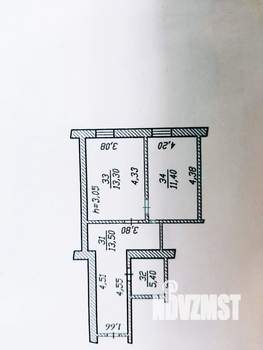 2-к квартира, вторичка, 44м2, 1/9 этаж