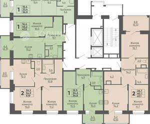 1-к квартира, вторичка, 48м2, 10/16 этаж