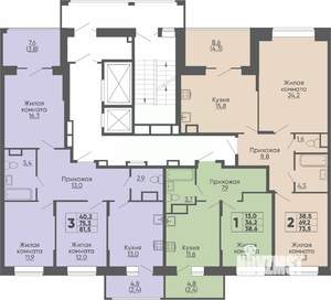 3-к квартира, вторичка, 82м2, 10/16 этаж