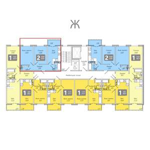 2-к квартира, вторичка, 54м2, 1/9 этаж